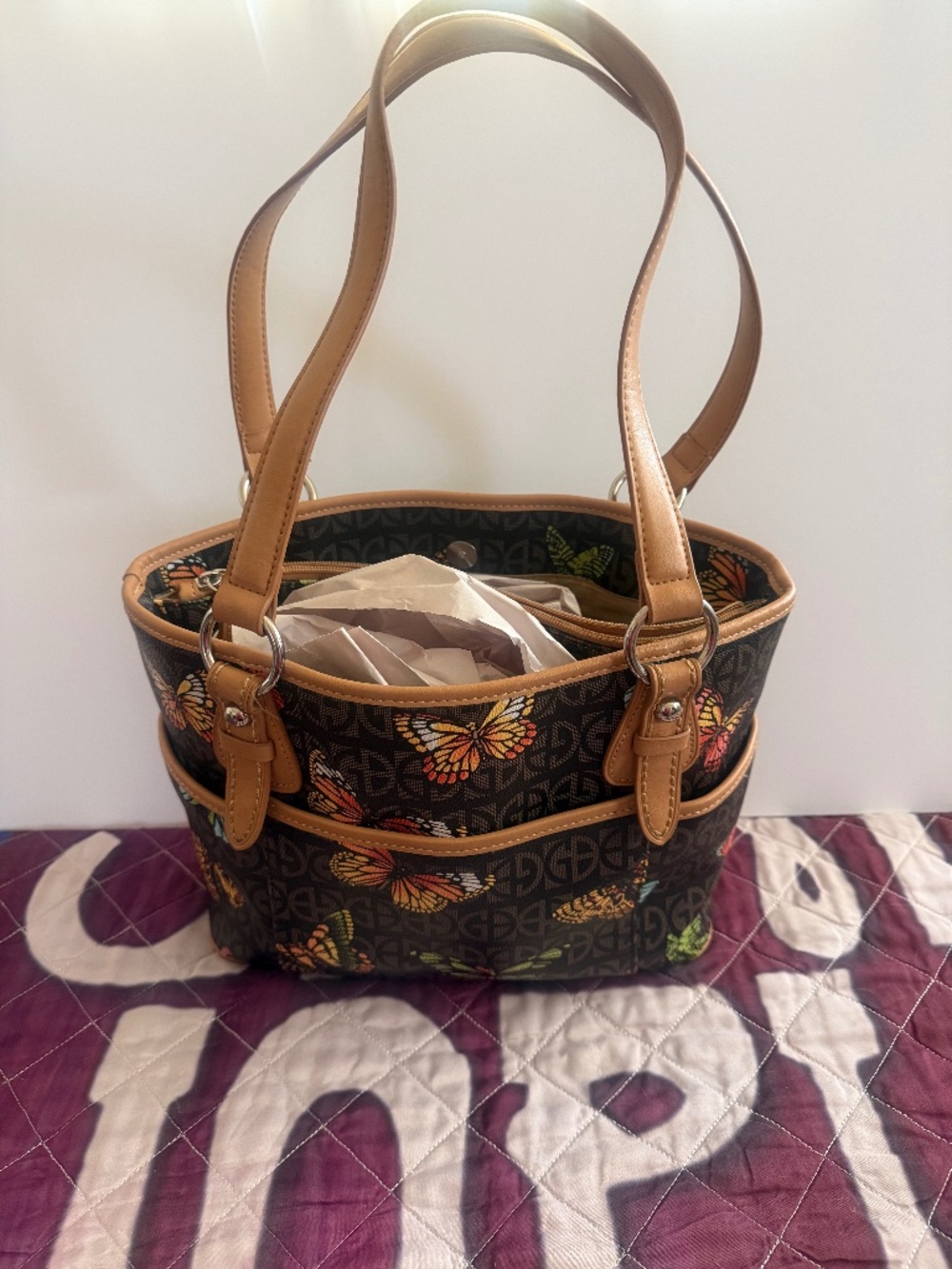 Giani Bernini Tote with butterflies